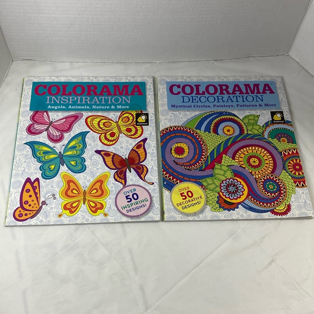 Colorama Art Books Lot of 2 Decorations & Inspiration Create Relax & Recharge